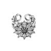 Chic Minimalist Korean Inspired Rhinestone Floral Ring For Fashionable Women