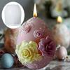 3D Rabbit plant relief egg candle silicone mold Easter rabbit flower plant relief egg resin mould Easter relief egg gypsum molds