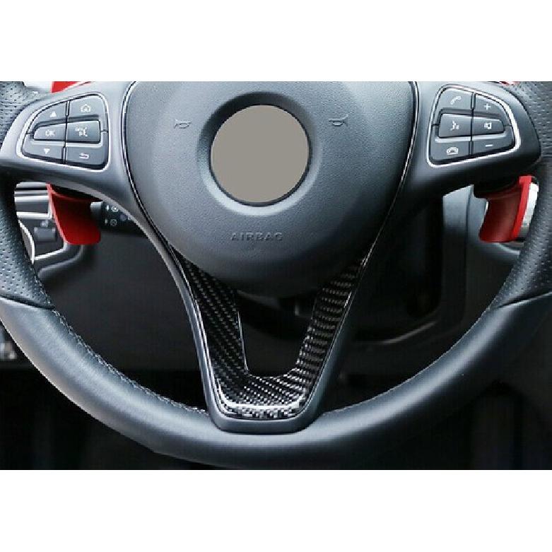 Steering Wheel Sheet Cover Trim Fit For Benz V-Class 2017- Real Carbon Fiber