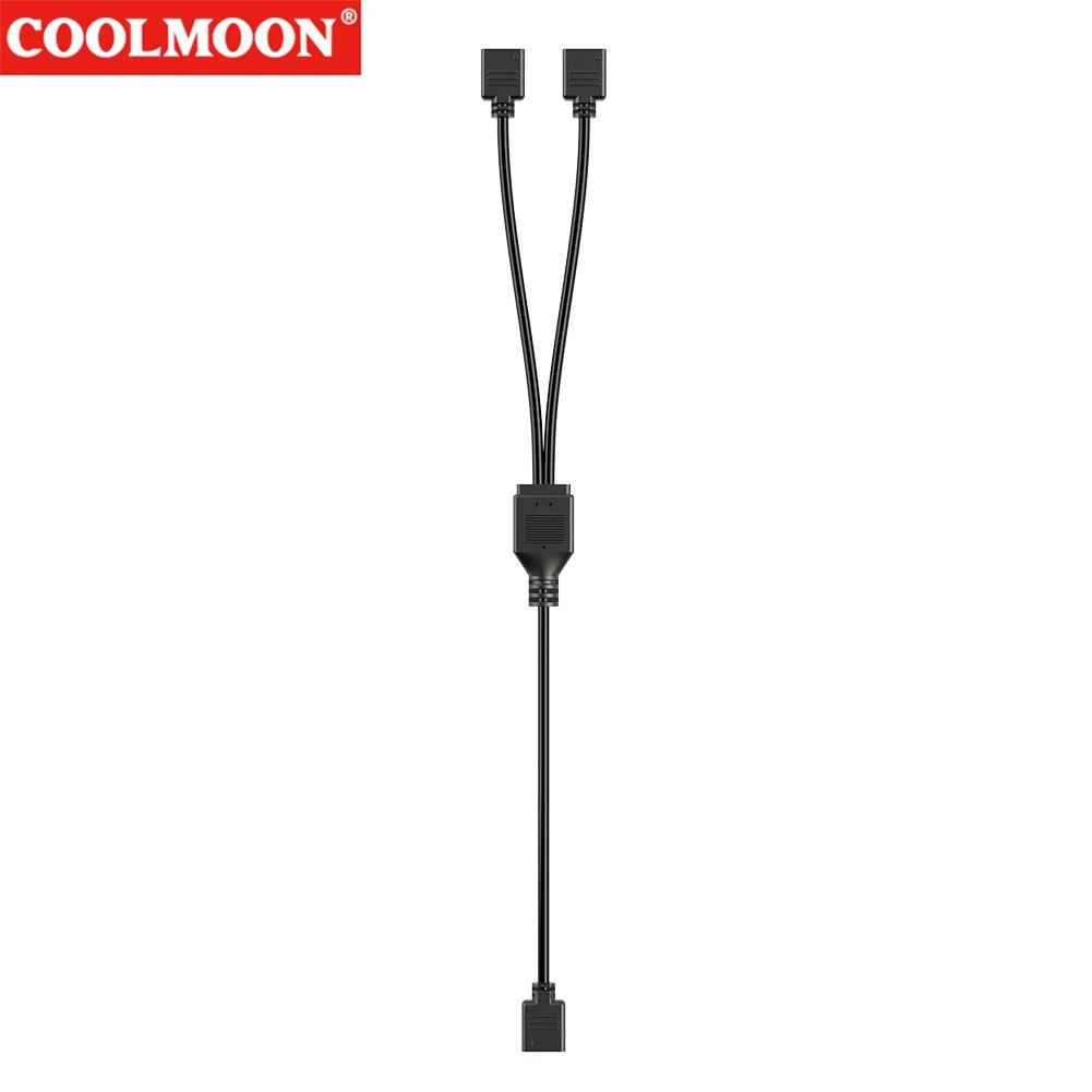 COOLMOON 5 В 3-контактный разветвитель ARGB от 1 до 2/3/4, материнская плата, удлинительный кабель ARGB, устойчивый удлинительный разъем вентилятора для вентилятора процессора, корпус ПК