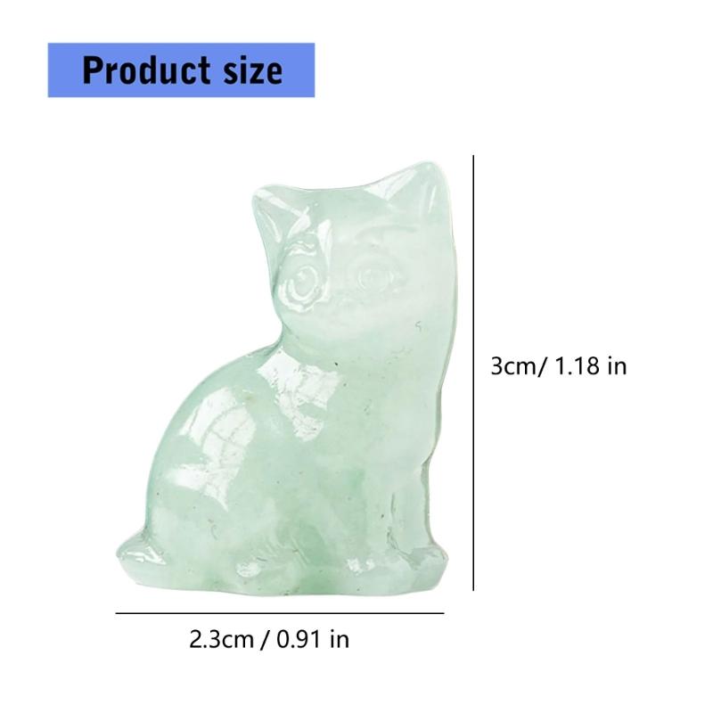 Kristall Glückskatzen Figur Schnitzerei Miniatur Ornament für Schreibtisch Fengshui Dekorationen Symbol für Glück Tierstatue