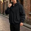 Men's Casual Loose Fit Half-Zip Hooded Pullover for Spring and Wear
