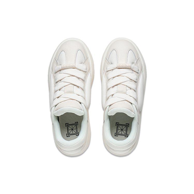 Li Ning Yun You C4D Leather Low top Casual Shoes Women's Ecru AZGT090-4