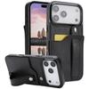 Cards Solt Wallet Wrist Band Leather Case for IPhone 17 16 15 Pro Max 12 13 11 XS X XR 15Plus Bracket Wristband KickStand Cover