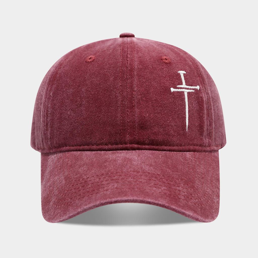 Streetwear Baseball Cap With Cross Stud Embroidery For Casual Men Women