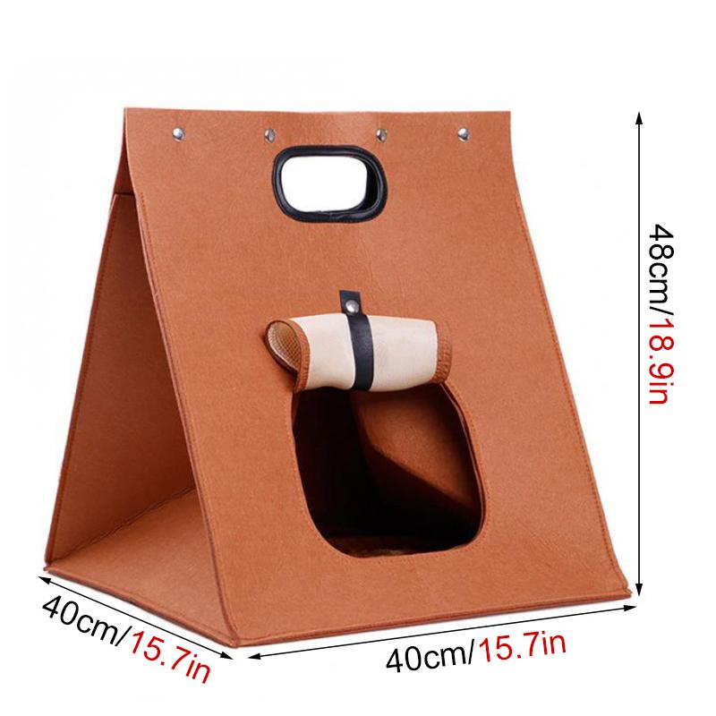 Soft Felt Cats Bed Cube House Cave Sleeping Bag Cushion Kitten Hiding Nest Cat Portable Carrier Bag Outdoors Creative Breathable