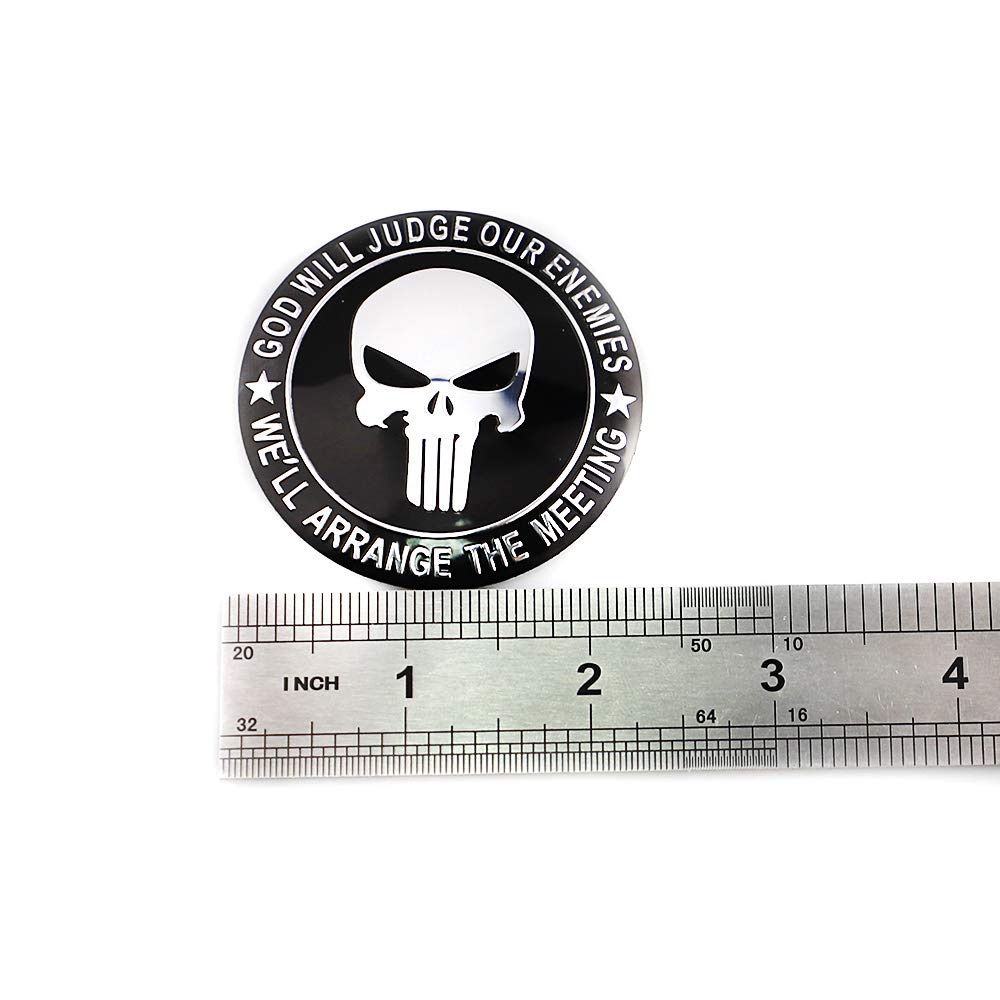 Generic Wheel Center Cap 56mm 65mm Wheel Sticker Wheel Center Cap Sticker Skull Sticker Compatible Set of 4 (Black-56mm)