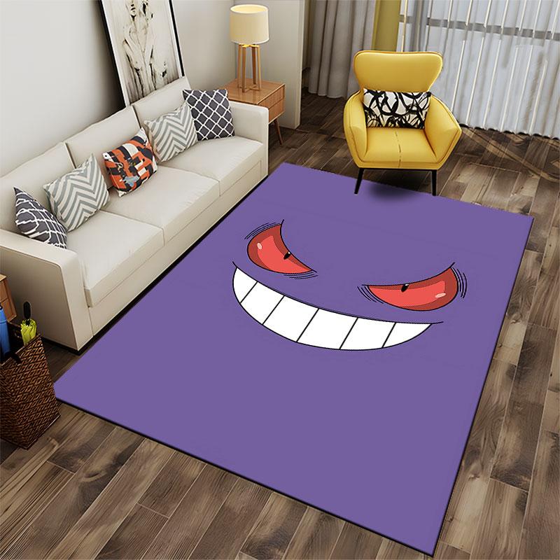 Purple Monster Face Design Carpet Suitable As a Non-slip Mat for the Living Room or Bedroom Sofa