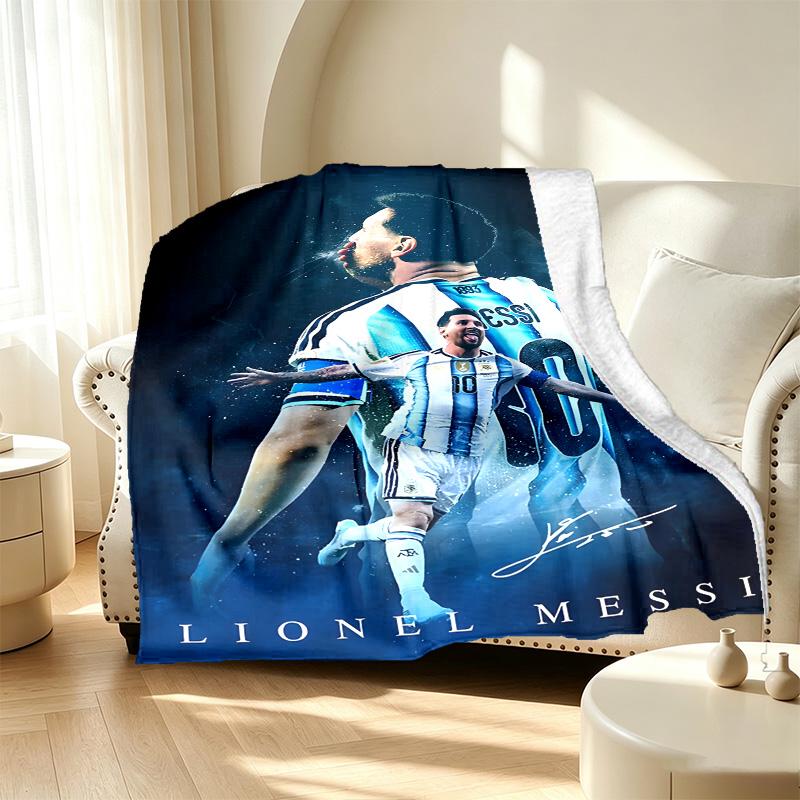 football player Pattern Blanket for Home Decoration, Bed, Sofa, Car Travel, Camping, Suitable for All Seasons, Birthday Christmas Gift