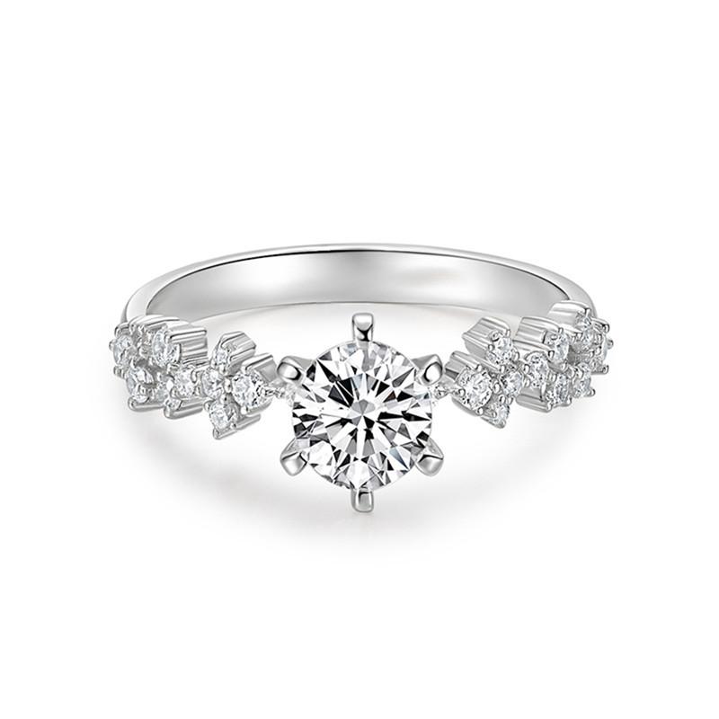 Inele de nuntă noi delicate pentru femei cu zirconiu cubic de cristal strălucitor Inele de logodnă în stil modern Bijuterii moderne pentru femei