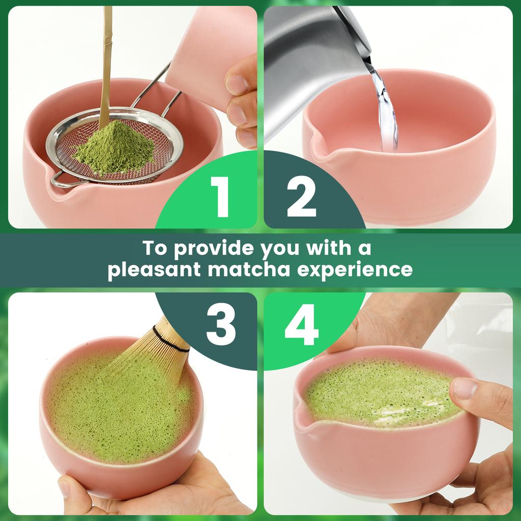 5/7/9Pcs Matcha Whisk Set Elegant Matcha Tea Set Ceramic Bowl Teaspoon Whisk Holder Powder Box Spoon Holder Tea Cloth Tea Sieve