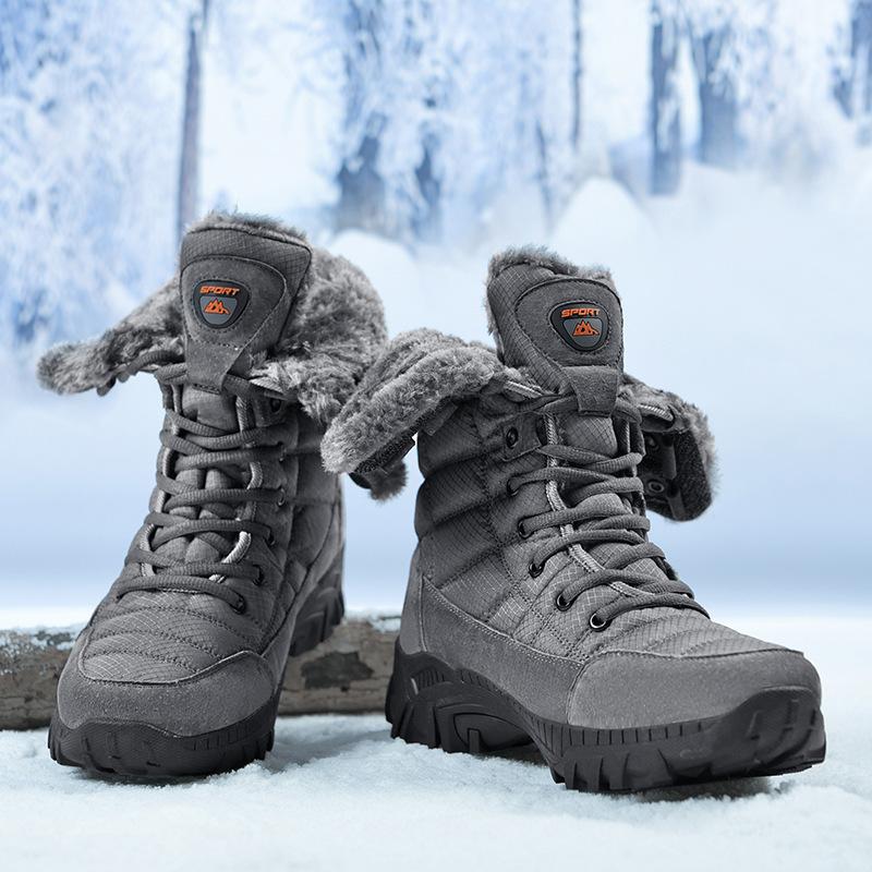Men Winter Snow Boots Warm Hiking Waterproof Leather Big Size Men's Outdoor Sneakers