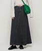 Road Road Maxi Denim Lange Rok (Zwart)