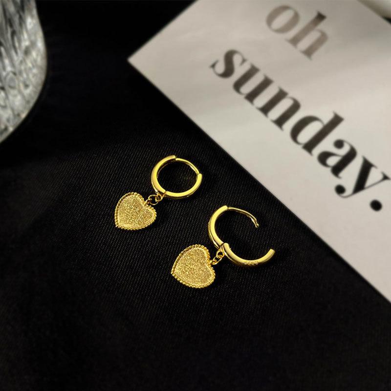Heart High-end Temperament Earrings Trendy Elegant Lady's Classic Accessories Fashion 100% Match Goddess Style Daily Casual Jewelry
