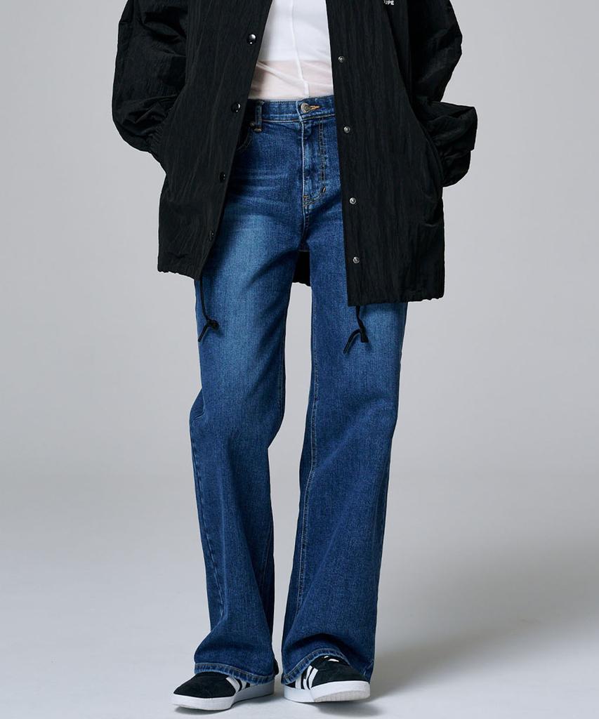 MALOUPE 9114 Mid-Rise Loose Fit Denim (Medium Indigo)