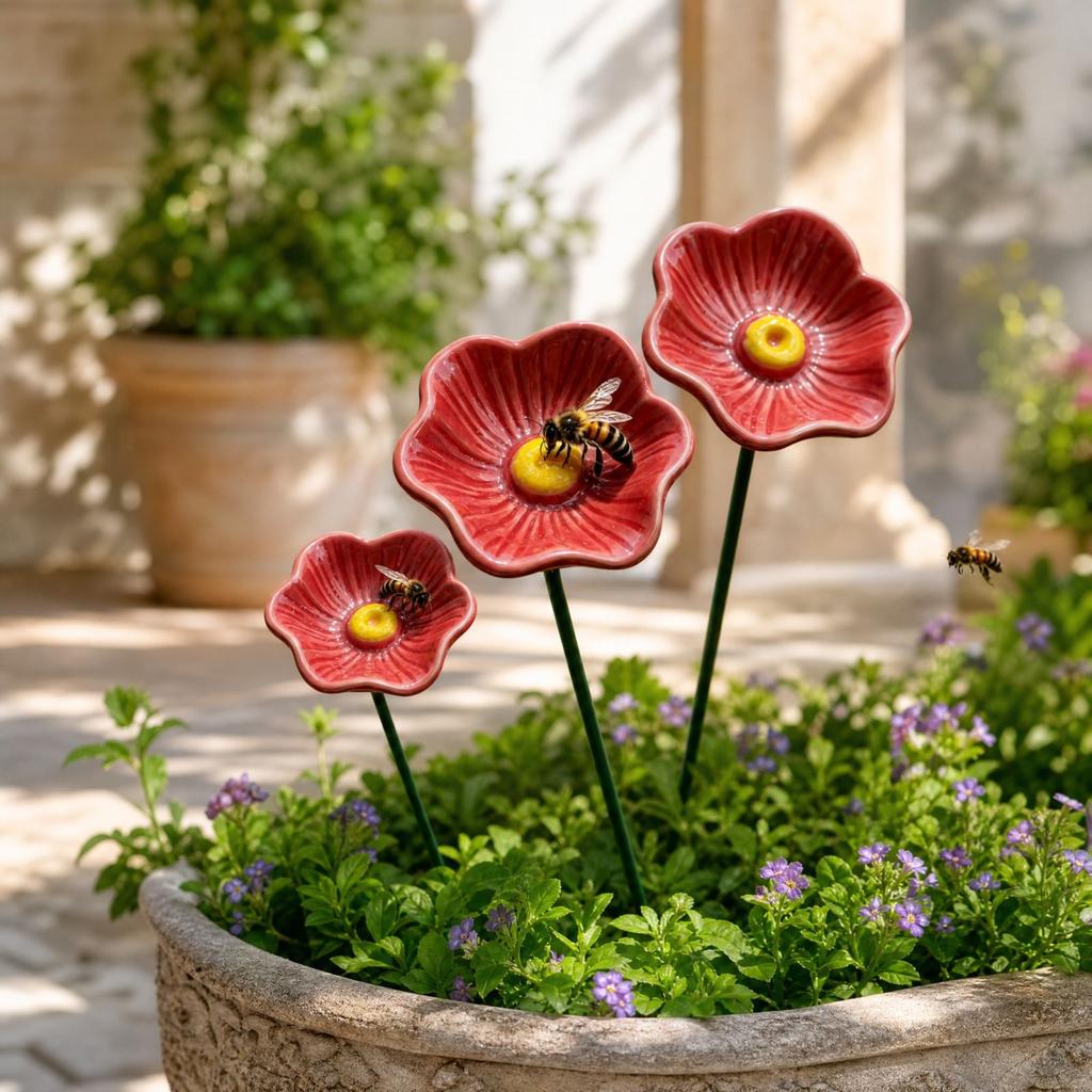 Ceramic Flower Branch Artificial Flower Vase Ornament Traditional Home Decor
