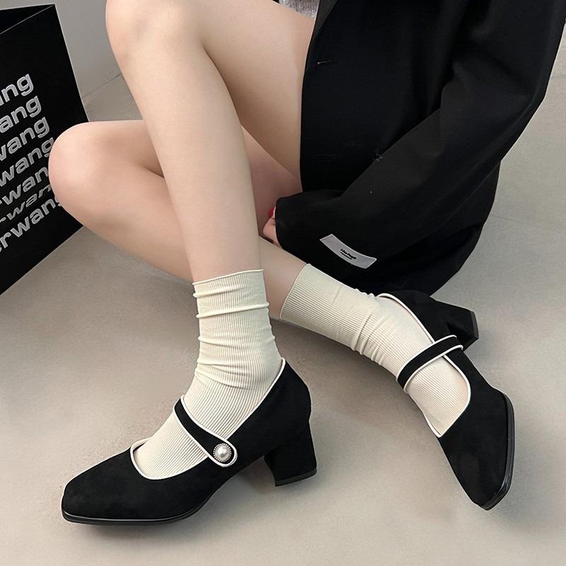 Hot Selling Women's Trendy 2025 New Style French Vintage Frosted Sandals Wide Track Single Shoes Comfortable Polyamide Sole Rubb