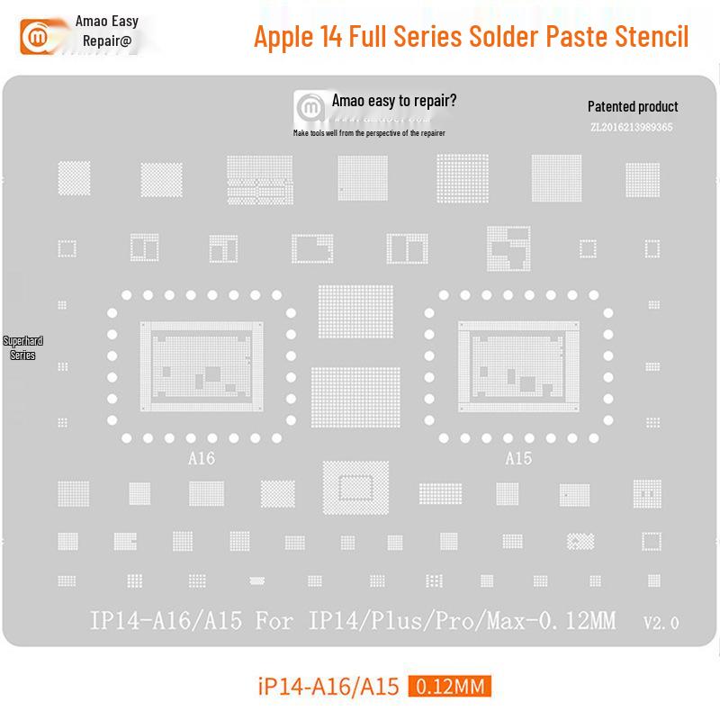 Amaoe Yixiu IP16 Solder Paste Stencil for iPhone 16/Pro/Max/Mid-layer/A18 CPU