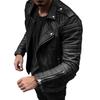 European Fashion Slim Lapel Windproof Men's Motorcycle Leather Jacket for Spring and Autumn