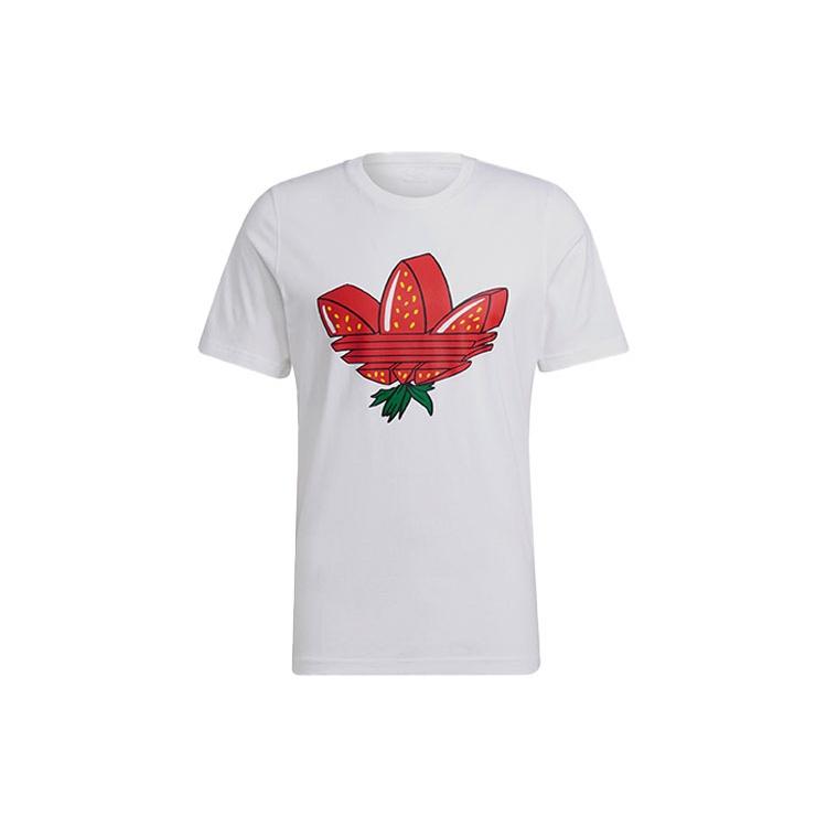 adidas originals Athleisure Casual Sports Printing Logo Round Neck Short Sleeve White Men s GP1971 S