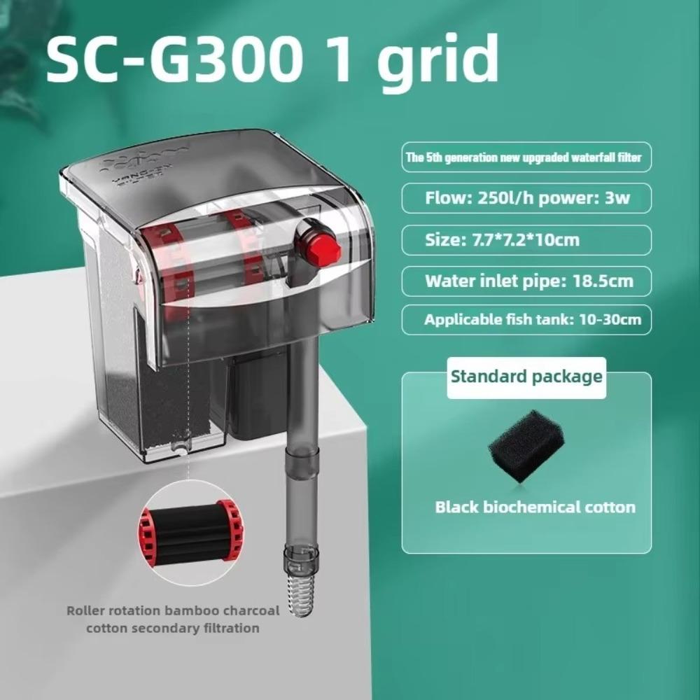 

3 in 1 Fish Tank Filter Strong Filtration Wall-Mounted Filter Waterfall Filter Water Purification Style 1