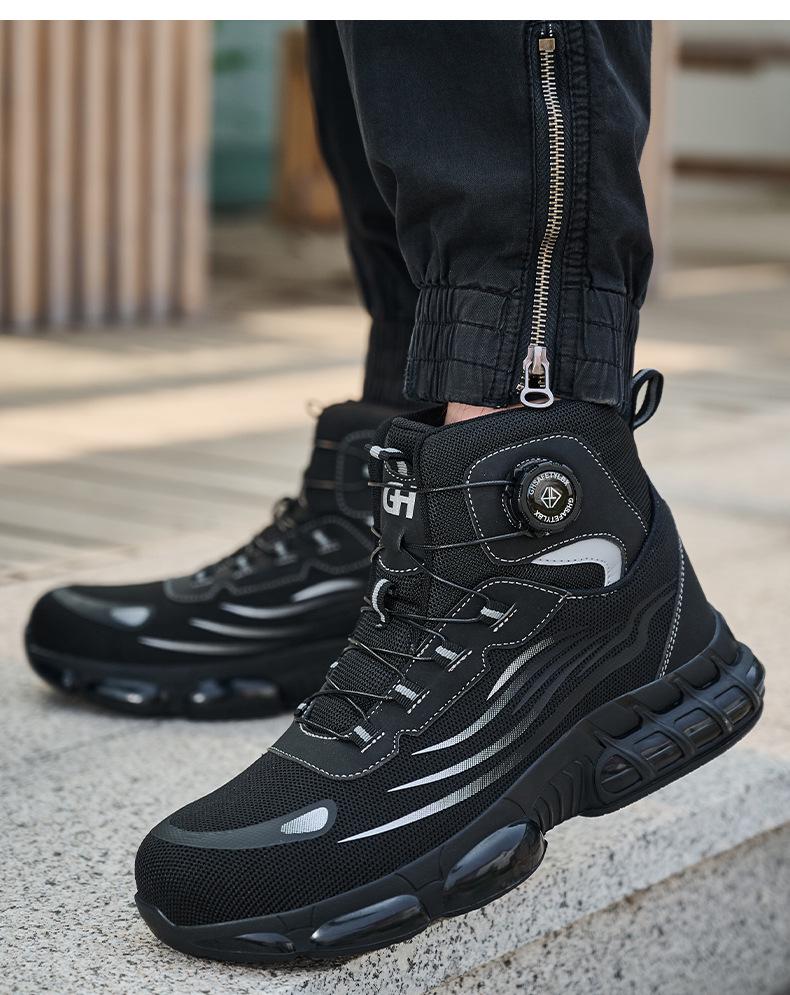 Lightweight Rotating Button Safety Shoes - Anti-Smash, Anti-Puncture; Ideal for Construction & Labor Work