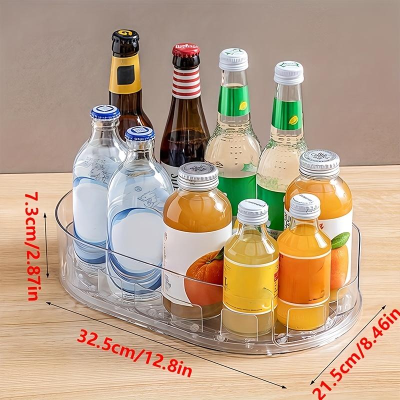 360° Rotating Fridge Organizer with Removable Trays - Space-Saving Heavy-Duty Clear Plastic Refrigerator Shelf, Multi-Compartment Storage System