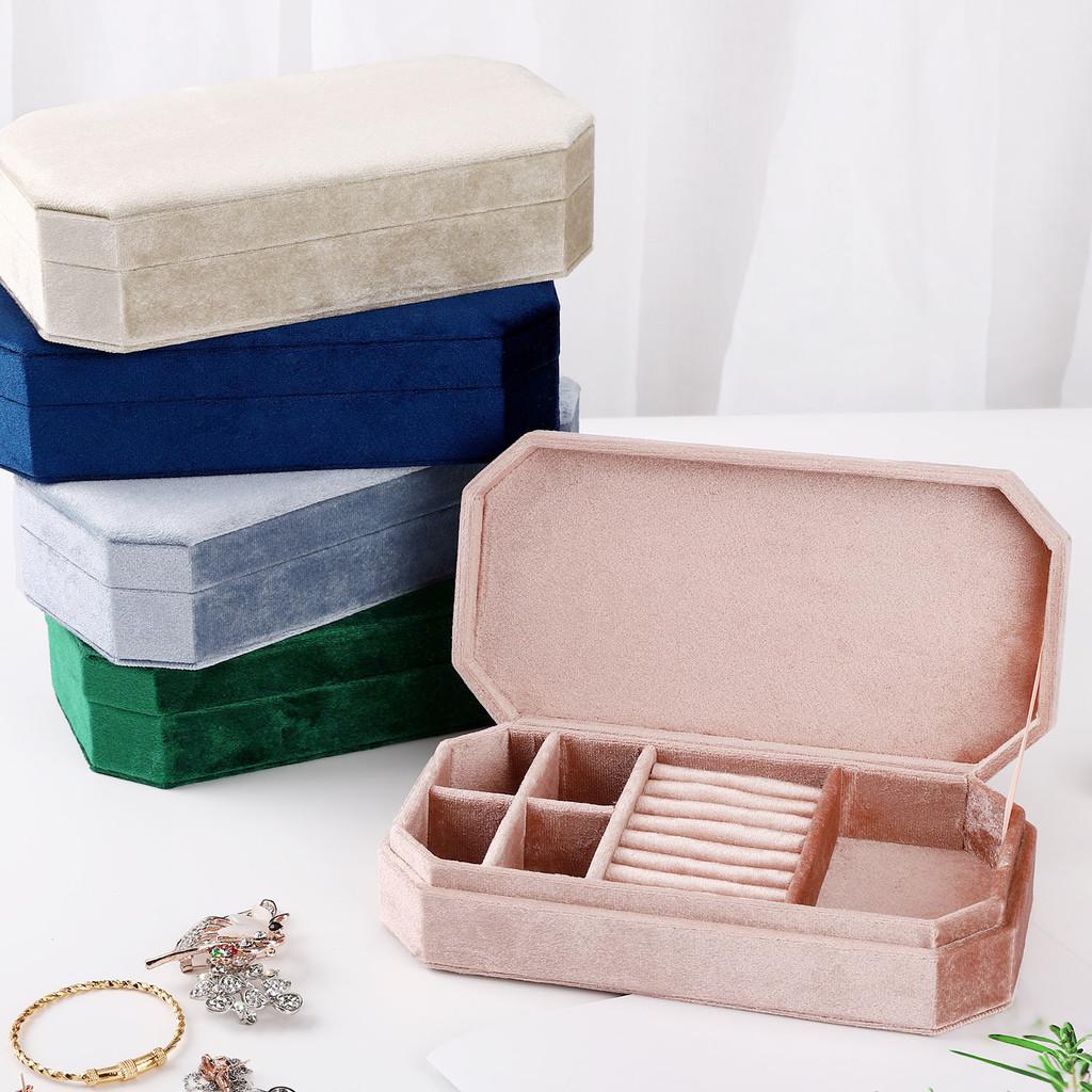 Velvet Travel Jewelry Organizer With Multi Compartment Storage For Home And Travel Use