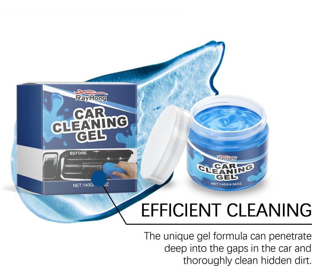 Rayhong Car Cleaning Gel, multi-functional soft gel for cleaning car interior gaps and air vents, 140g