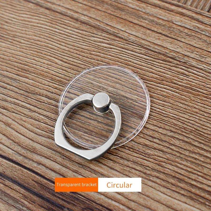 Transparent Finger Ring Mobile Phone Holder Universal Smartphone Clear Stand Support Cell Phone Car Mount For iPhone 15 Xiaomi