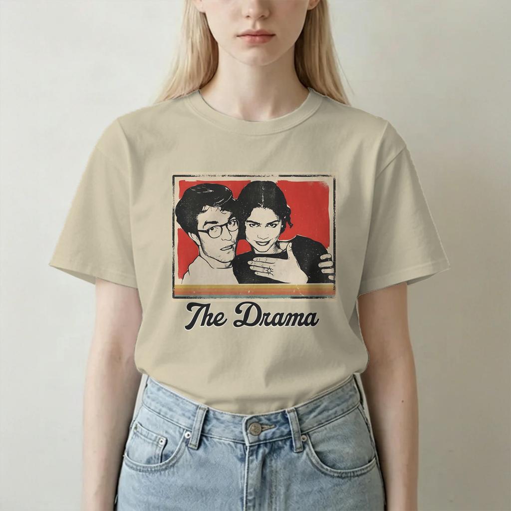 The Drama 2026 Retro T Shirts For Unisex Unisex Pure Cotton Novelty TShirt Round Collar Tee Shirt Short Sleeve Tops Plus Size