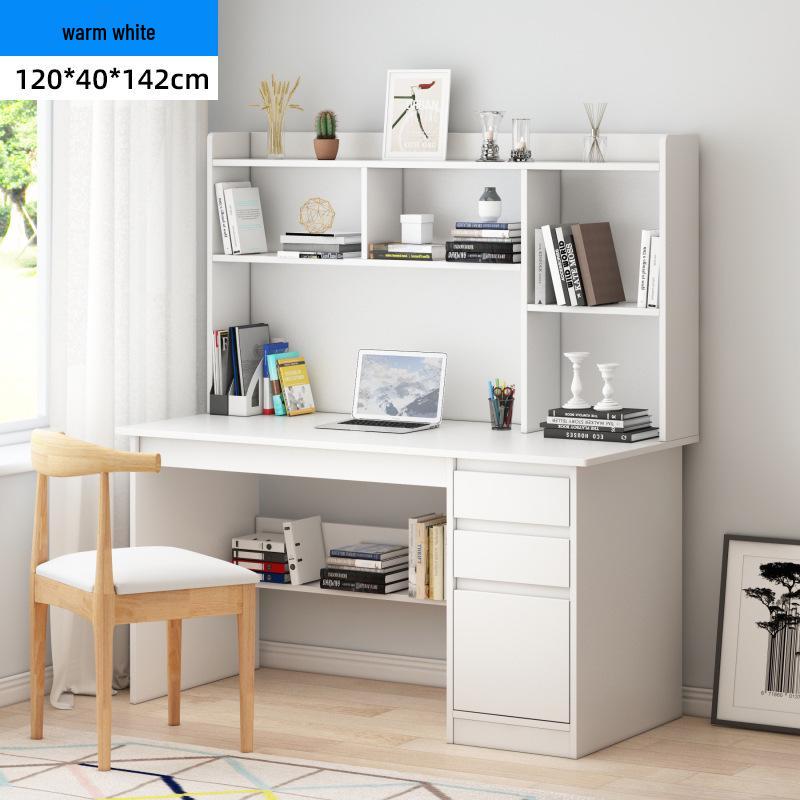 Modern Computer Desk with Bookshelf & Storage for Home, Office, Bedroom & Study Room