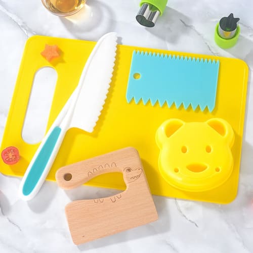 Montessori Kitchen Tools - Toddler Kitchen Accessories, Junior Chef Cooking Set | Montessori Kitchen Tools for Kids: Authentic Cooking Safety Knife Se