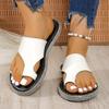 Set of toe slippers women's summer new large size rhinestone thick bottom comfortable beach cool slippers
