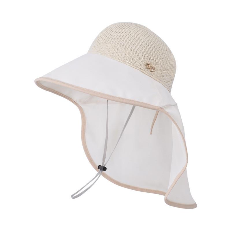 Polyester Wide Brim Sun Hat For Women Outdoor Uv Protection Summer Beach Travel