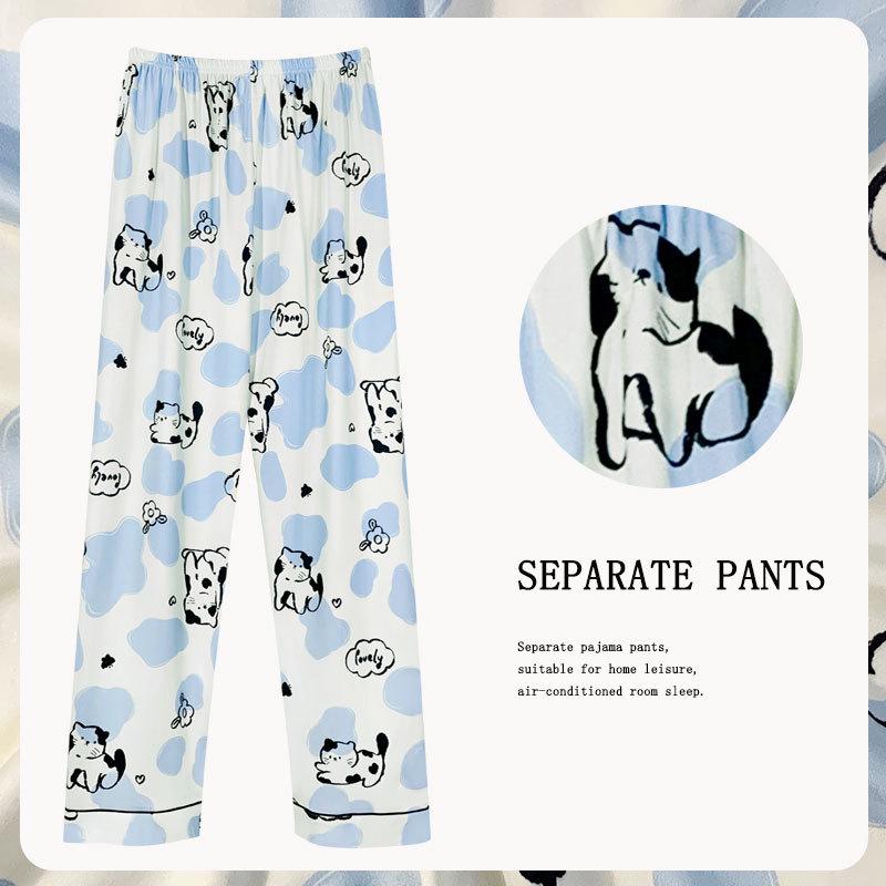 Women's Korean-Style Loose Pajama Pants - Imitation Cotton, Spring/Autumn