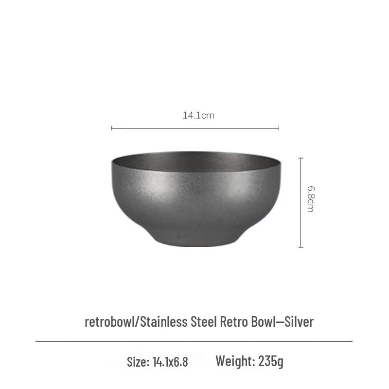

ZISIZ Vintage Stainless Steel Camping Bowl