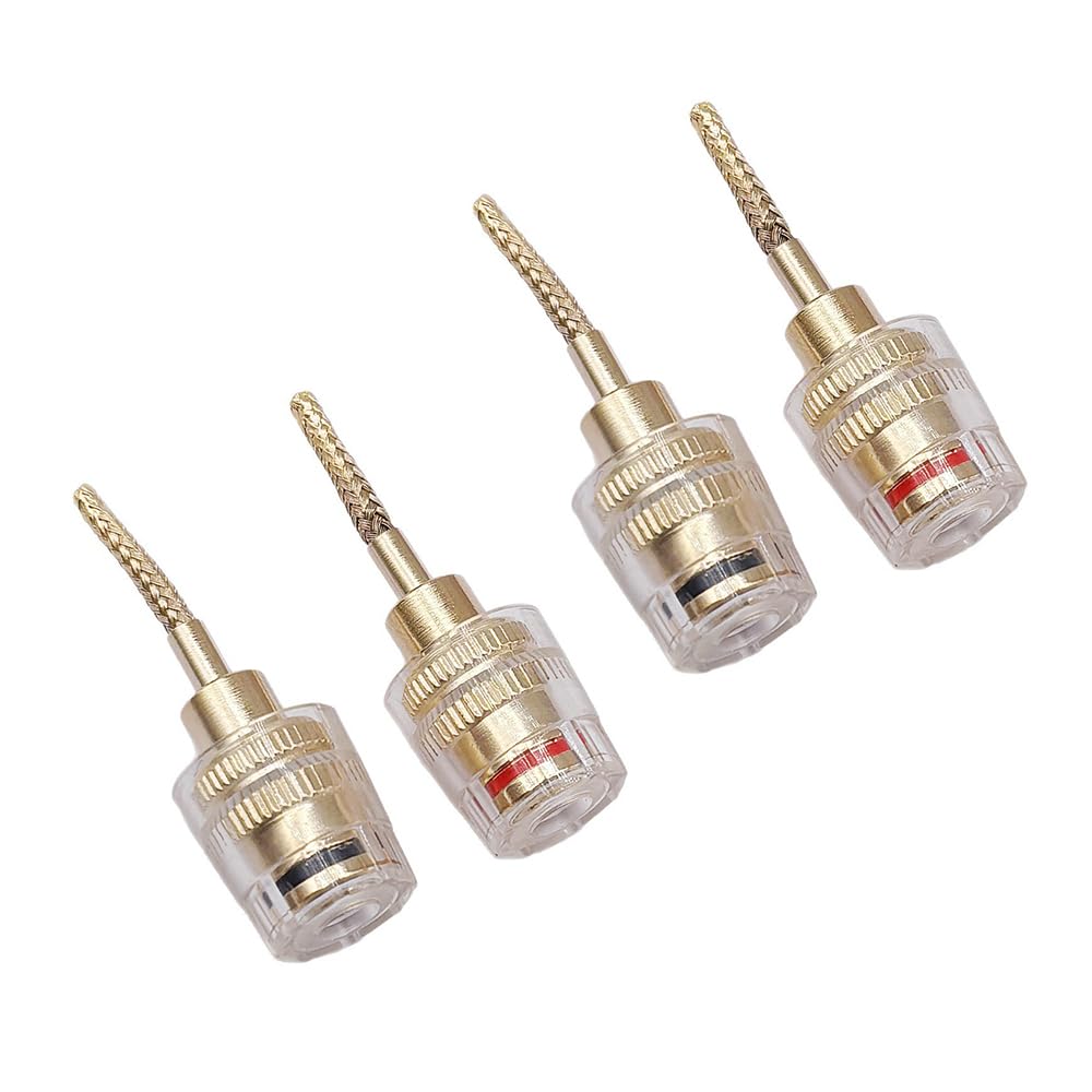 LOYELEY Banana Plug Adapter for Speaker Braided Stranded Stable High Audio Jack for Speaker Cables Connectors, 4-Pack, Cables, Wire, Connection,
