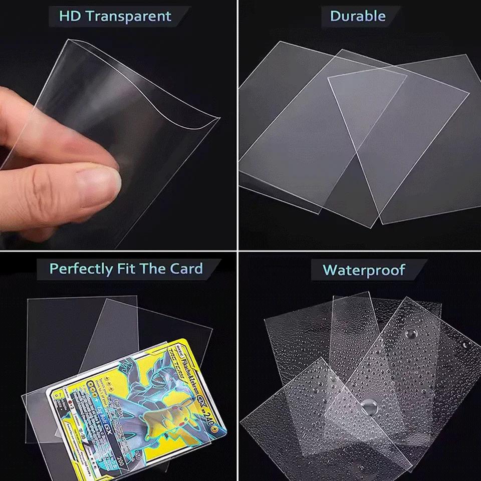 Non-Toxic 100/300Pcs Soft Transparent Card Sleeves Premium Clear Plastic Sleeves Playing Games Collectible Card Protector Cards Sleeves