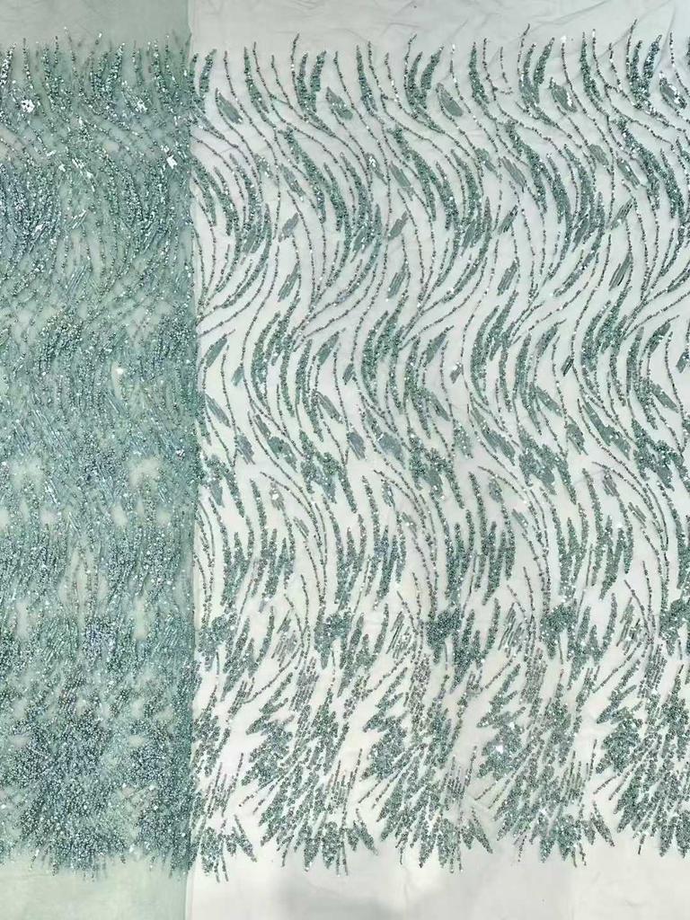 African Beaded Lace Fabric 2025 Beautiful French Lace Fabric Mesh Nigerian Lace Fabrics Sequins For Women Wedding Party Dress