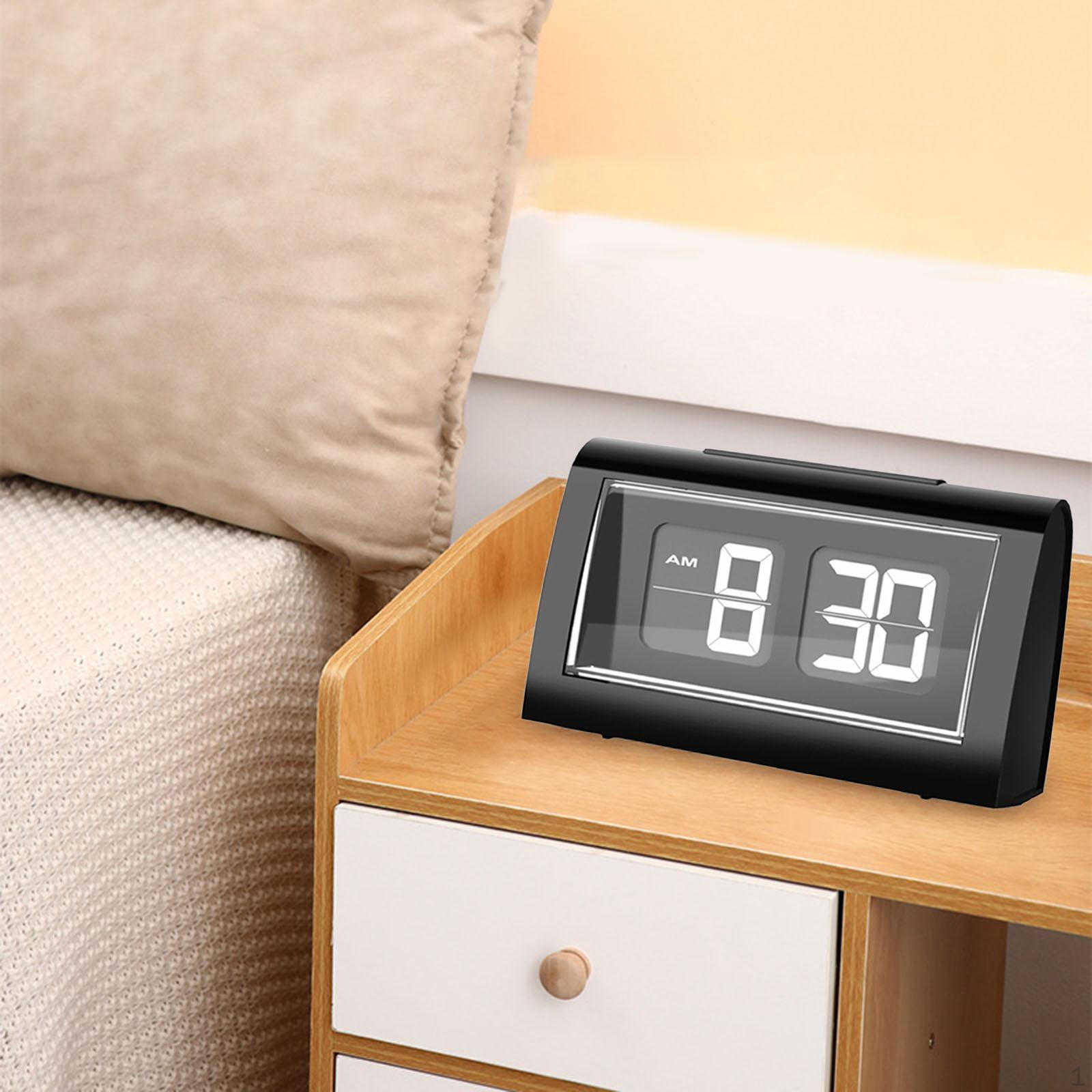 

Auto Flip Digital Alarm Clock Snooze Large Number Decor Table Desk for Works