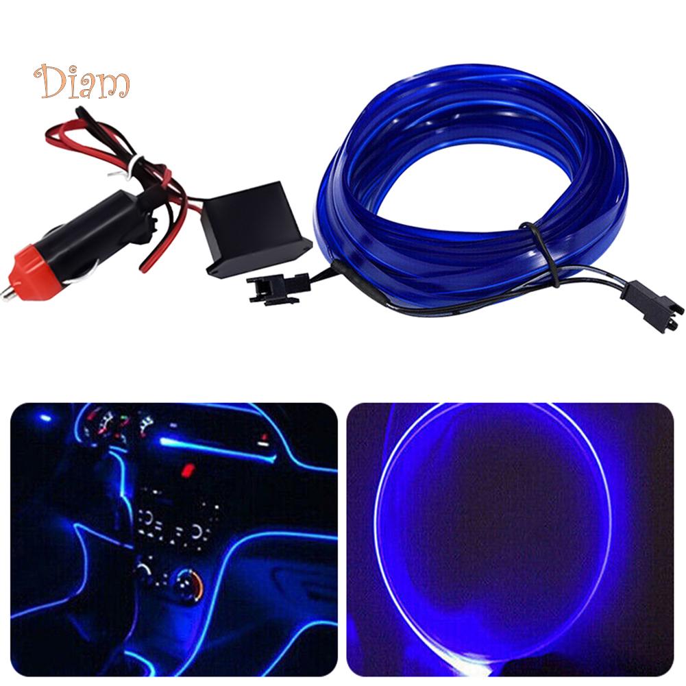 4m 12V Car Auto Styling Flexible Interior Decor Strip EL Wire Cable Light Lamp