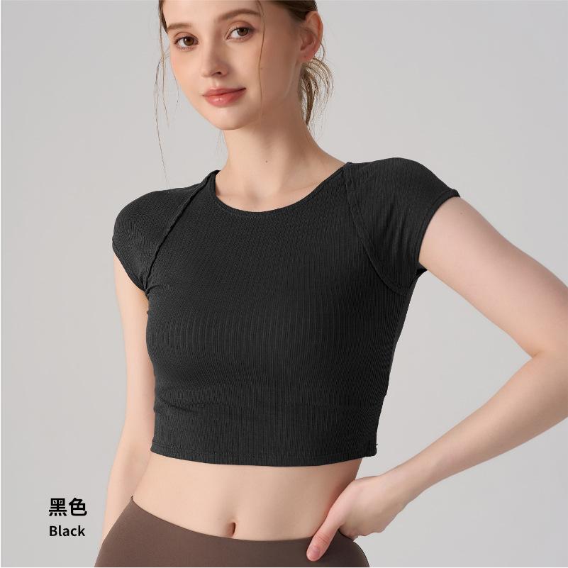 Pilates Sports Style T-shirt Yoga Clothes Summer Thin Fitness Training Running Slim and Thin Short-sleeved Top