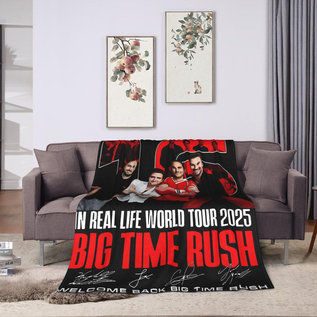 Big Time Rush Band Flannel Blanket Winter Super Soft Throw Blanket for Girls Boys Outdoor Funny Bedspread Sofa Bed Cover