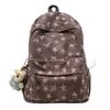 Schoolbag Spot Wholesale Japanese Fresh Stars Canvas Backpack Women's Casual Backpack with Bear Pendant Student Schoolbag