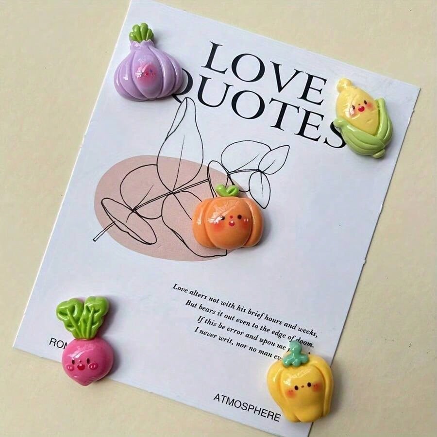 7pcs Fun Cartoon Vegetable Refrigerator Magnets Personalized Refrigerator Decoration Magnets Home Decoration For Kitchen
