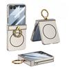 Built-in Slim Screen Protector Phone Case for Samsung Galaxy Z Flip 7 ZFlip7 Flip7 Ring Holder Magsafe Hinge Protective Cover