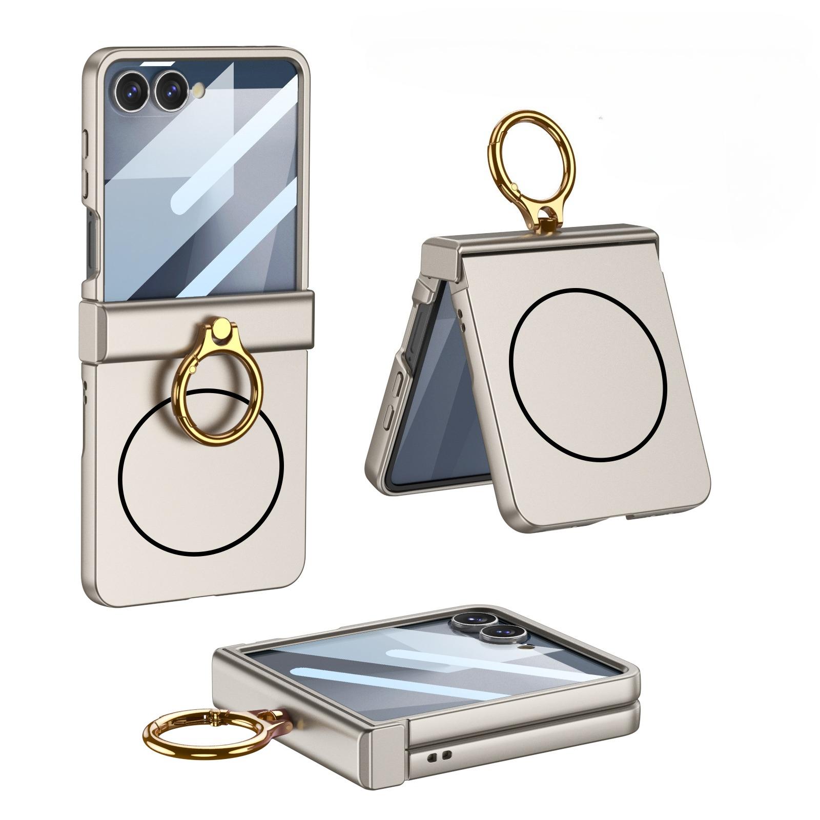 

Встроенная тонкая защитная пленка Чехол для телефона для Samsung Galaxy Z Flip 7 ZFlip7 Flip7 Держатель-кольцо Защитная крышка для шарнира Magsafe Galaxy Z Flip7