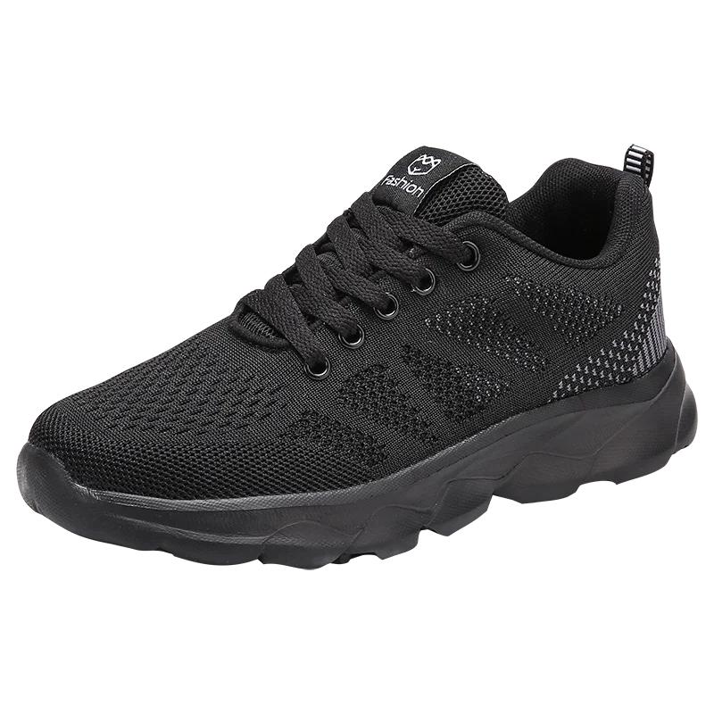 Ladies Flats Casual Sneakers Flying Weaving Non-Slip Sports Jogging Shoes Women Casual Shoes Fashion Breathable Walking Shoes
