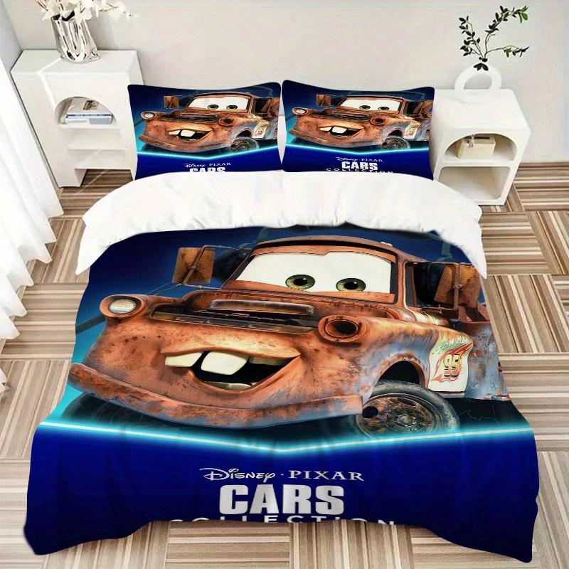 

3pcs Disney Cars Collection Tow Mater Quilt Set Cartoon Themed Bed Quilt Set Lovely Character Bedroom Decor Bed Quilt Set Four Seasons (1 Cover + 250x220cm